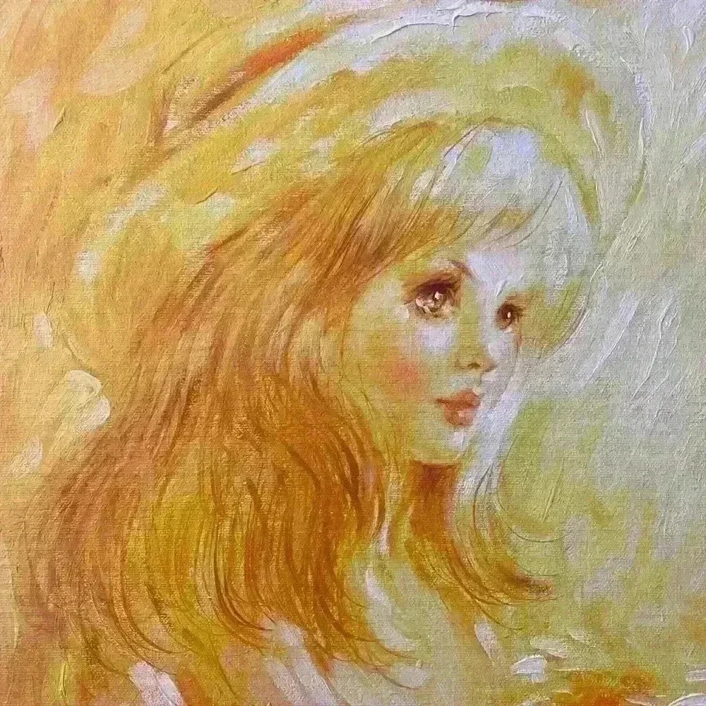 Beautiful Roy Austin Original Handmade Painting Blonde Girl - Picture 5 of 14
